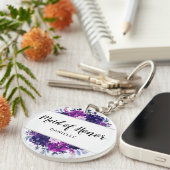 Verzauberte Lila Trauzeugin Mit Monogramm Schlüsselanhänger (Vorderseite rechts)