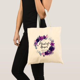 Verzauberte Lila Trauzeugin Mit Monogramm Tragetasche