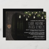 Verzauberte Mason Jar Oak Tree Einladungen für Hoc (Vorne/Hinten)
