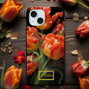 Verzauberte melancholische dunkle florale Tulpen iPhone 15 Hülle