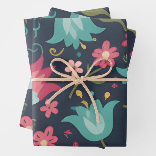 Verzauberte Mitternachtsgarten-Glockenblume Geschenkpapier Set (Beispiel)