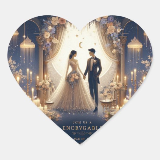 "Verzauberte Momente: Eine Nacht zum Gedächtnis" Herz-Aufkleber (Vorderseite)