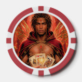 Verzauberte Muse des Decks - Mann in Rot Pokerchips (Vorderseite)