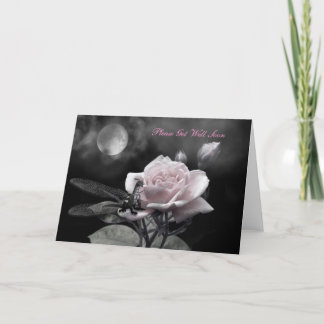 verzauberte Nächte rosa, bitte bald wieder gesund Karte