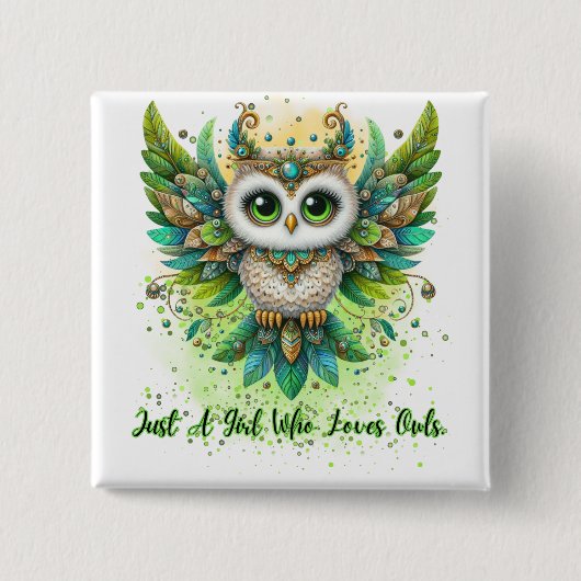 verzauberte Owl Queen Button (Vorderseite)