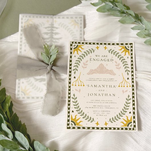 Verzauberte Partei für das Engagement im Wald Einladung