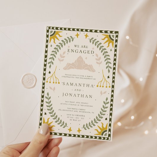 Verzauberte Partei für das Engagement im Wald Einladung