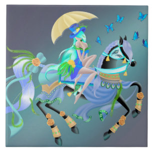 Verzauberte Pferdereiten Fliese