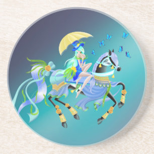 Verzauberte Pferdereiten Getränkeuntersetzer