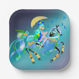 Verzauberte Pferdereiten Pappteller