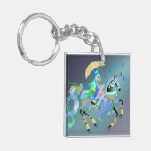 Verzauberte Pferdereiten Schlüsselanhänger (Vorderseite links)