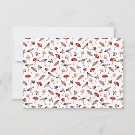 Verzauberte Pilze-Hochzeitkarte für RSVP (Rückseite)