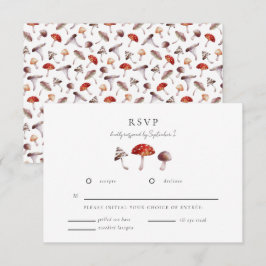 Verzauberte Pilze-Hochzeitkarte für RSVP Karte