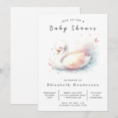 Verzauberte Printable Swan Baby Dusche Einladung (Vorne/Hinten)