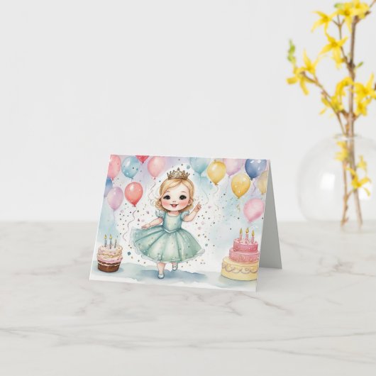Verzauberte Prinzessin Birthday Extravaganza Karte (Gelbe Blume)