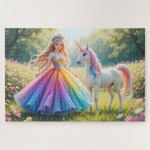 Verzauberte Prinzessin mit Regenbogenkleid & Einho Puzzle