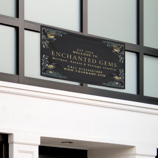 Verzauberte Raben Hexengeschäft Banner (Äußeres Gebäude)