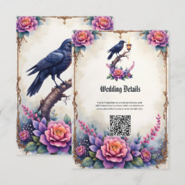 Verzauberte Raben-Hochzeit-Kollektion Begleitkarte