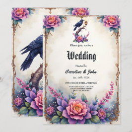 Verzauberte Raben-Hochzeit-Kollektion Einladung
