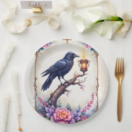 Verzauberte Raben-Hochzeit-Kollektion Pappteller