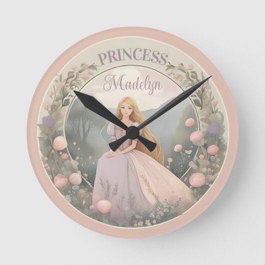 Verzauberte Rapunzel Princess Runde Wanduhr (Vorderseite)