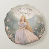 Verzauberte Rapunzel Princess Rundes Kissen (Rückseite)