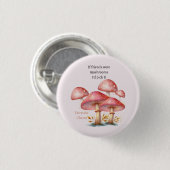 Verzauberte rosa Pilze Fantasie Button (Vorne & Hinten)