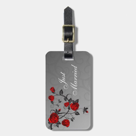 Verzauberte Rose Gepäckanhänger (Vorderseite vertikal)