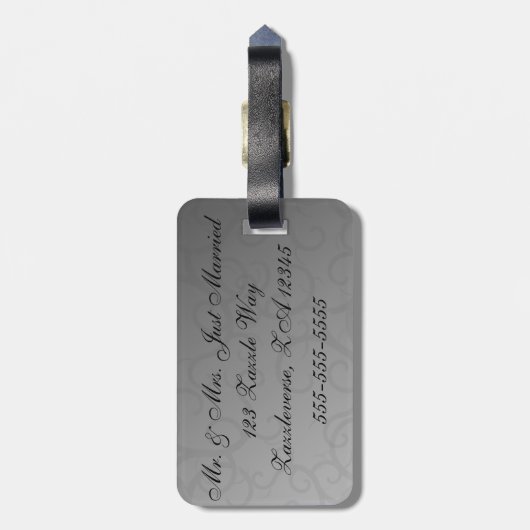 Verzauberte Rose Gepäckanhänger (Rückseite vertikal)