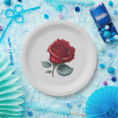 Verzauberte Rose Pappteller (Party)