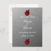 Verzauberte Rose Save the Date Postkarte (Vorne/Hinten)