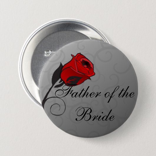 Verzauberte Rose Vater des Brautknopfes Button (Vorne & Hinten)