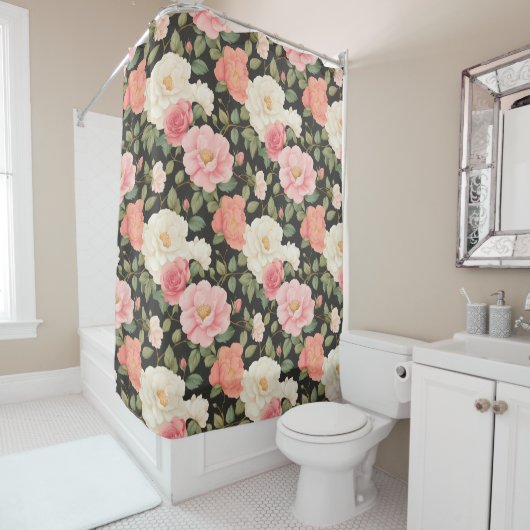 Verzauberte Rose Vintage Pastelle Duschvorhang (Beispiel)