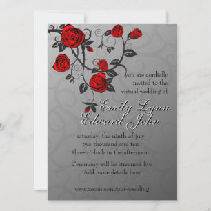 Verzauberte Rose Virtual Wedding Einladung