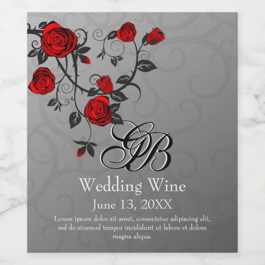 Verzauberte Rose Weinetikett (Einzelnes Label)