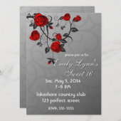 Verzauberte Rose zum Geburtstag Einladung (Vorne/Hinten)