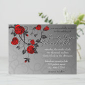 Verzauberte Rose zum Hochzeitsempfang Einladung (Stehend Vorderseite)