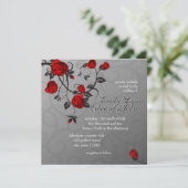 Verzauberte Rose zum Hochzeitsempfang Einladung (Stehend Vorderseite)