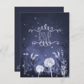 Verzauberte RSVP-Karte mit zwei Sky Stars und Foli Einladungspostkarte (Vorne/Hinten)