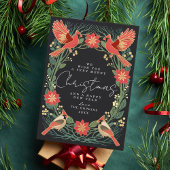 Verzauberte rustikale Kardinäle Weihnachtskarte