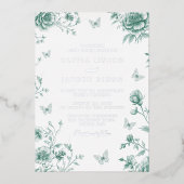 verzauberte Sage & Silver Wedding Folieneinladung (Vorderseite)