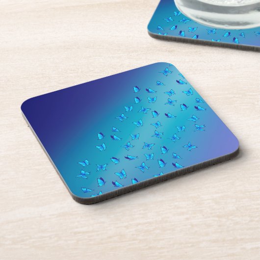 verzauberte Schmetterlinge aus Plastik Getränkeuntersetzer (Linke Seite)