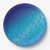 Verzauberte Schmetterlinge, blaue Papierplatte Pappteller (Vorderseite)