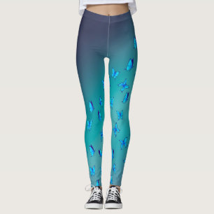 Verzauberte Schmetterlinge Grüne Leggings