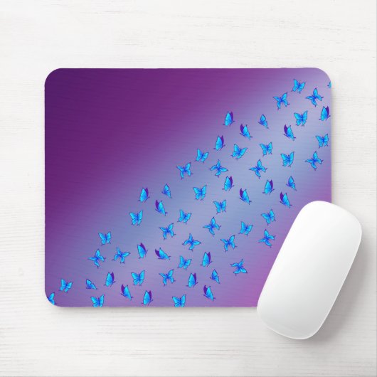 Verzauberte Schmetterlinge, lila Mäuse Mousepad (Mit Mouse)