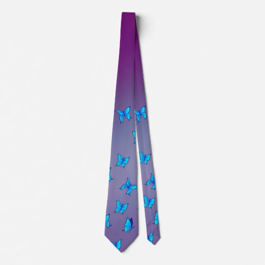 Verzauberte Schmetterlinge Lila Neck Tie Krawatte (Vorderseite)