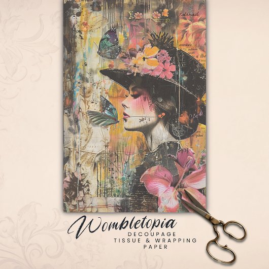 Verzauberte SchmetterlingsLady | Floral Ephemera C Seidenpapier