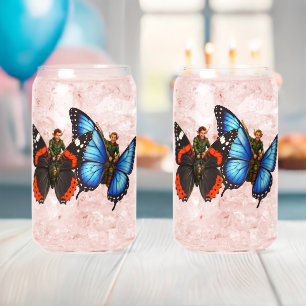 Verzauberte Schmetterlingsreiter-Fee Glas
