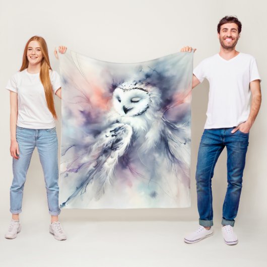 Verzauberte Schneeauge in Wasserfarbe Fleecedecke (Beispiel)