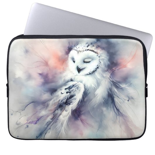 Verzauberte Schneeauge in Wasserfarbe Laptopschutzhülle (Vorderseite)